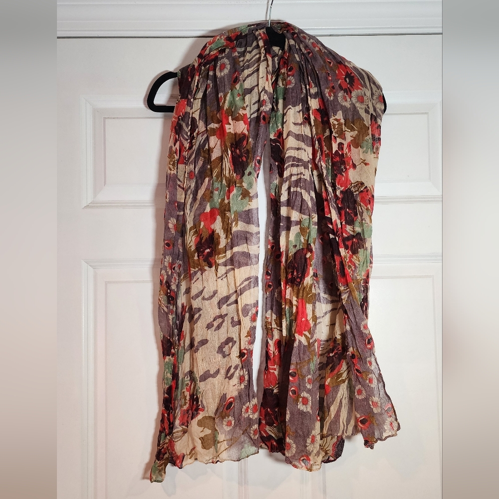 Colorful Floral Lightweight Scarf